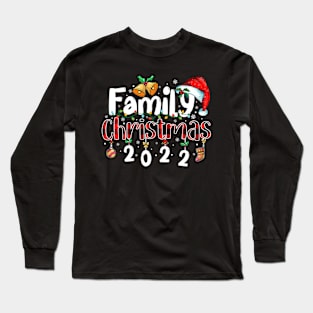 Family Christmas 2022 Merry Xmas Ball Light Garden Reindeer Long Sleeve T-Shirt